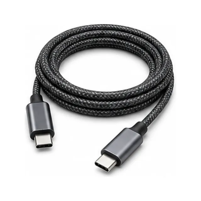 Braided USB-C Charging Cable 1.5 m white-background product packshot