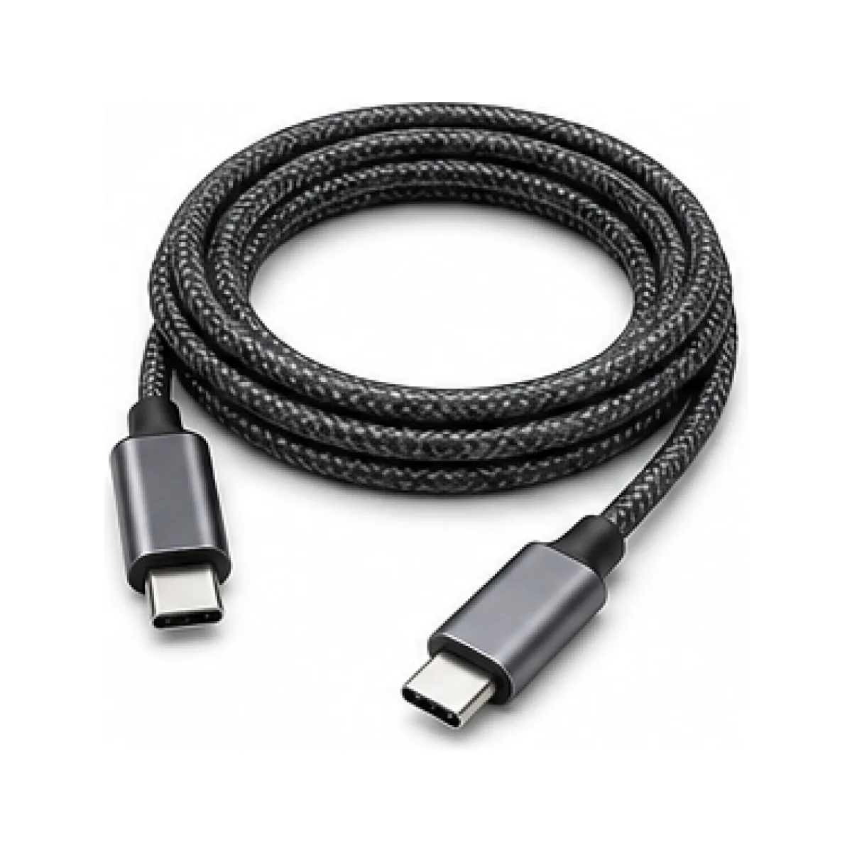 Braided USB-C Charging Cable 1.5 m white-background product packshot