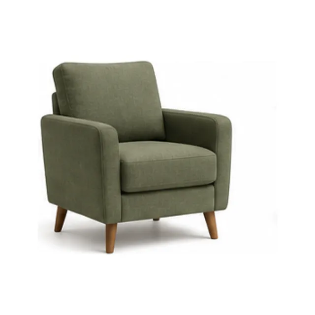 Supportive Lounge Armchair - Natural Finish white-background product packshot