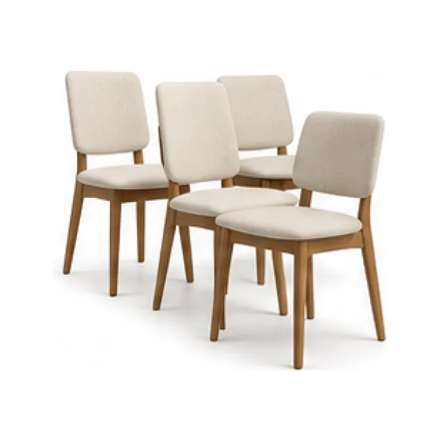 Four-Piece Dining Chair Set - Natural Finish white-background product packshot