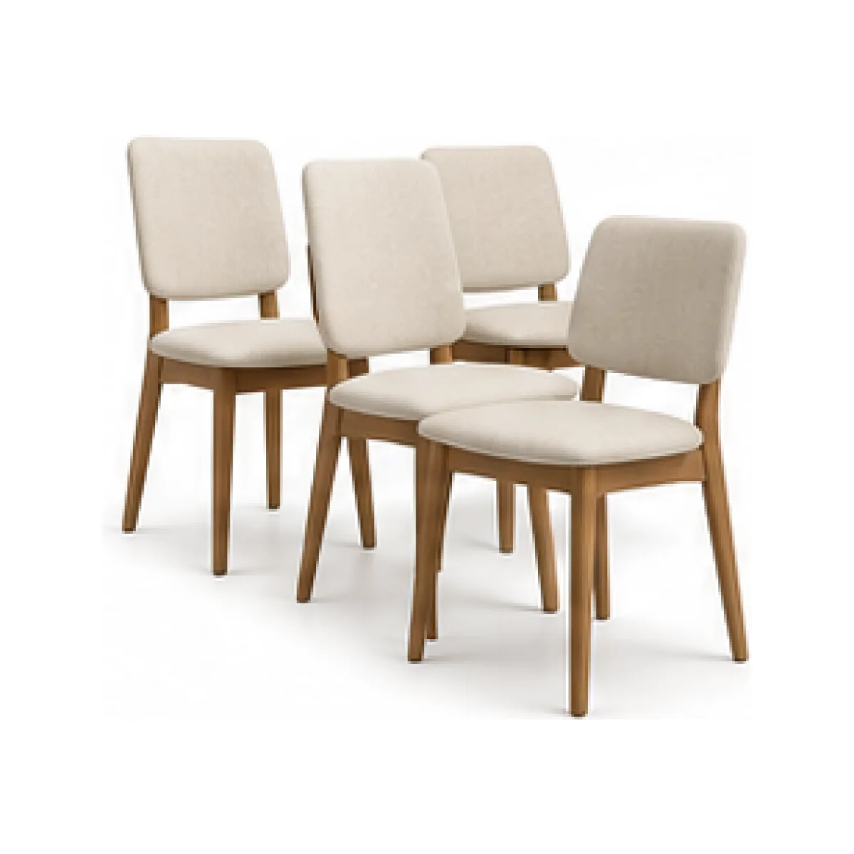 Four-Piece Dining Chair Set - Natural Finish white-background product packshot