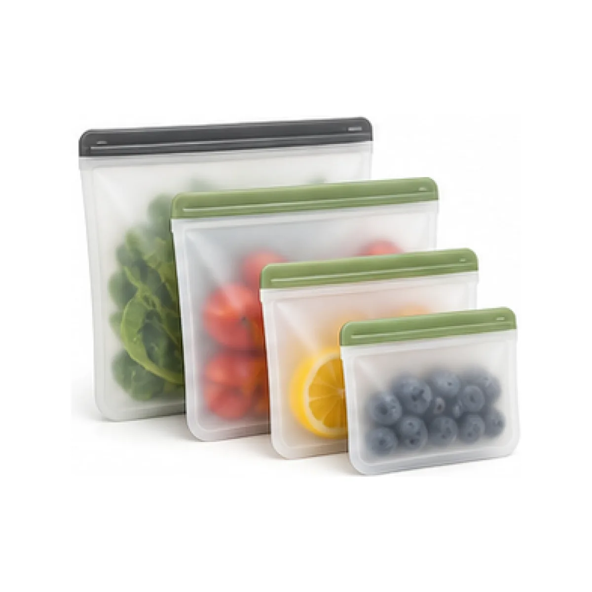 Reusable Food Storage Pouch Set white-background product packshot