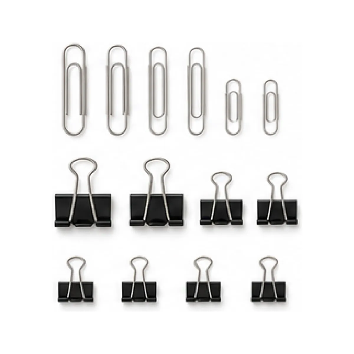Paper Clip and Binder Set white-background product packshot