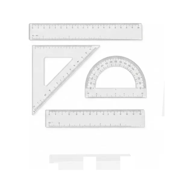 Transparent Ruler Set white-background product packshot