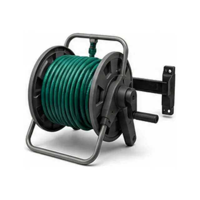 Wall-Mount Garden Hose Reel - Workshop Finish white-background product packshot