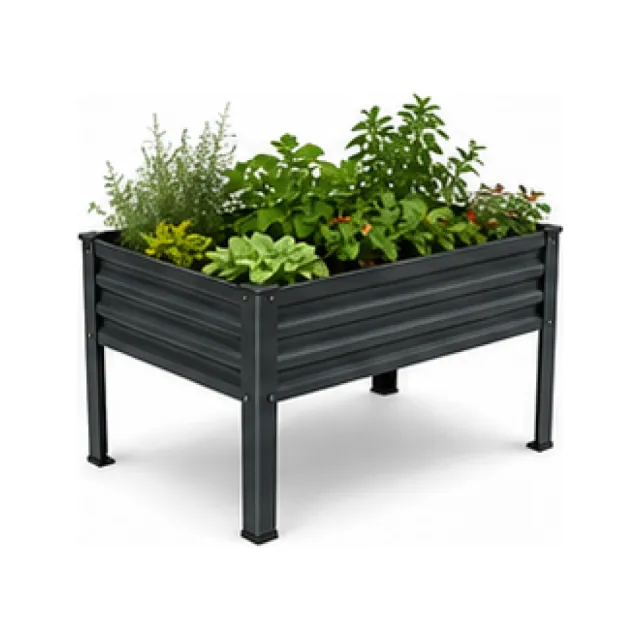 Raised Metal Garden Planter - Workshop Finish white-background product packshot